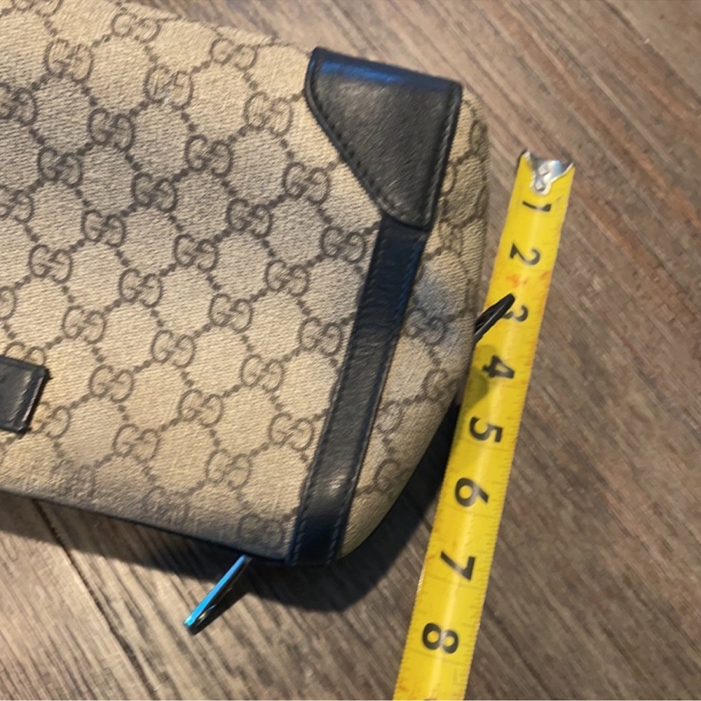 Gucci toiletry bag black beige chrome zipper - Picture 10 of 11